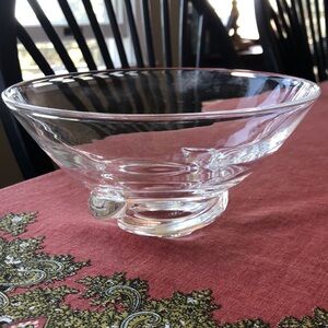 Steuben German footed swirl crystal bowl